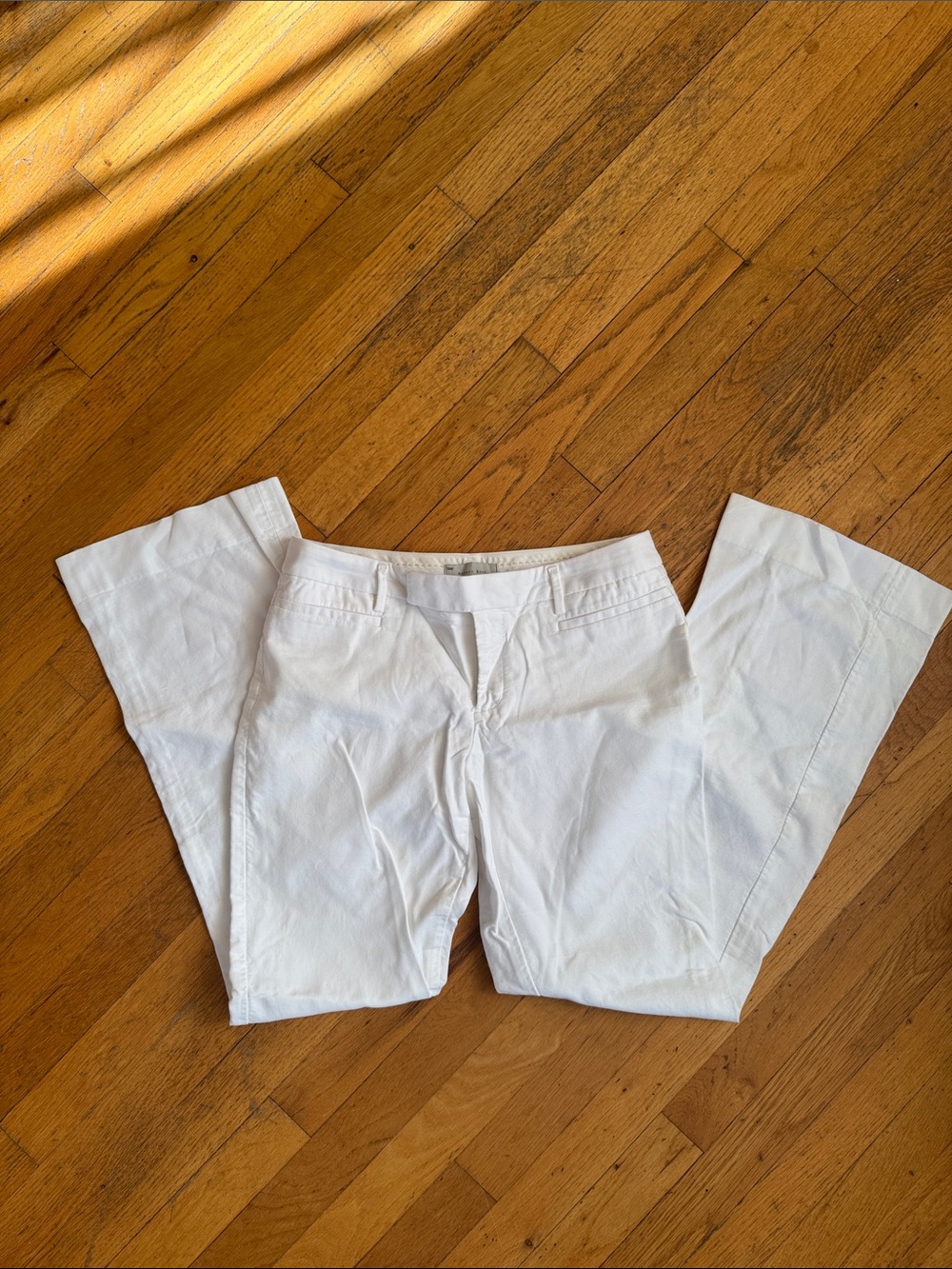 Gap Women’s White Cotton Wide-Leg Pants, Size 4